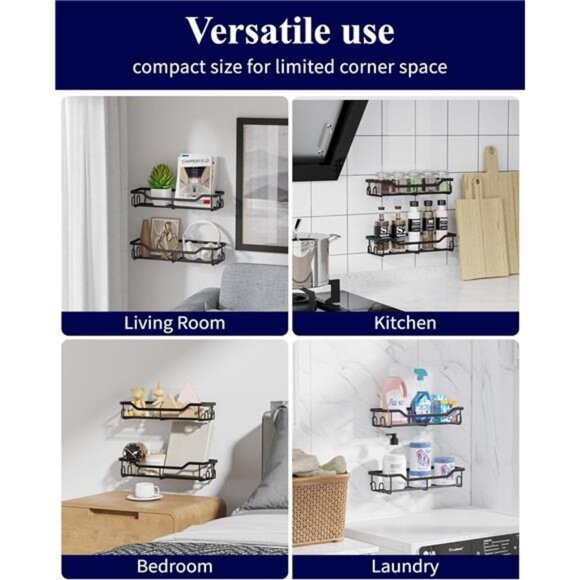 Shower Caddy Large - Adhesive Shower Organizer, Stainless Steel Shelf - Picture 6 of 7